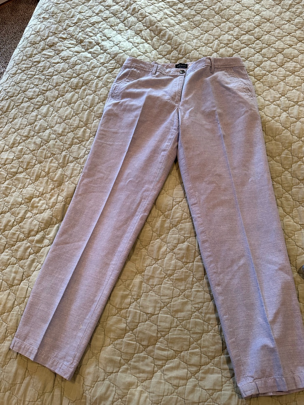 Talbots Blue Ankle-Length Cropped Trousers